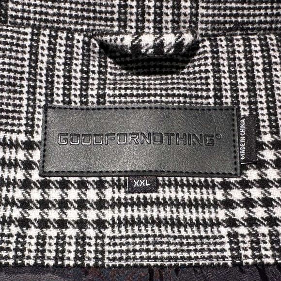 NWOT GOODFORNOTHING Plaid Coat - US 2XL, Black/White - Picture 3 of 4
